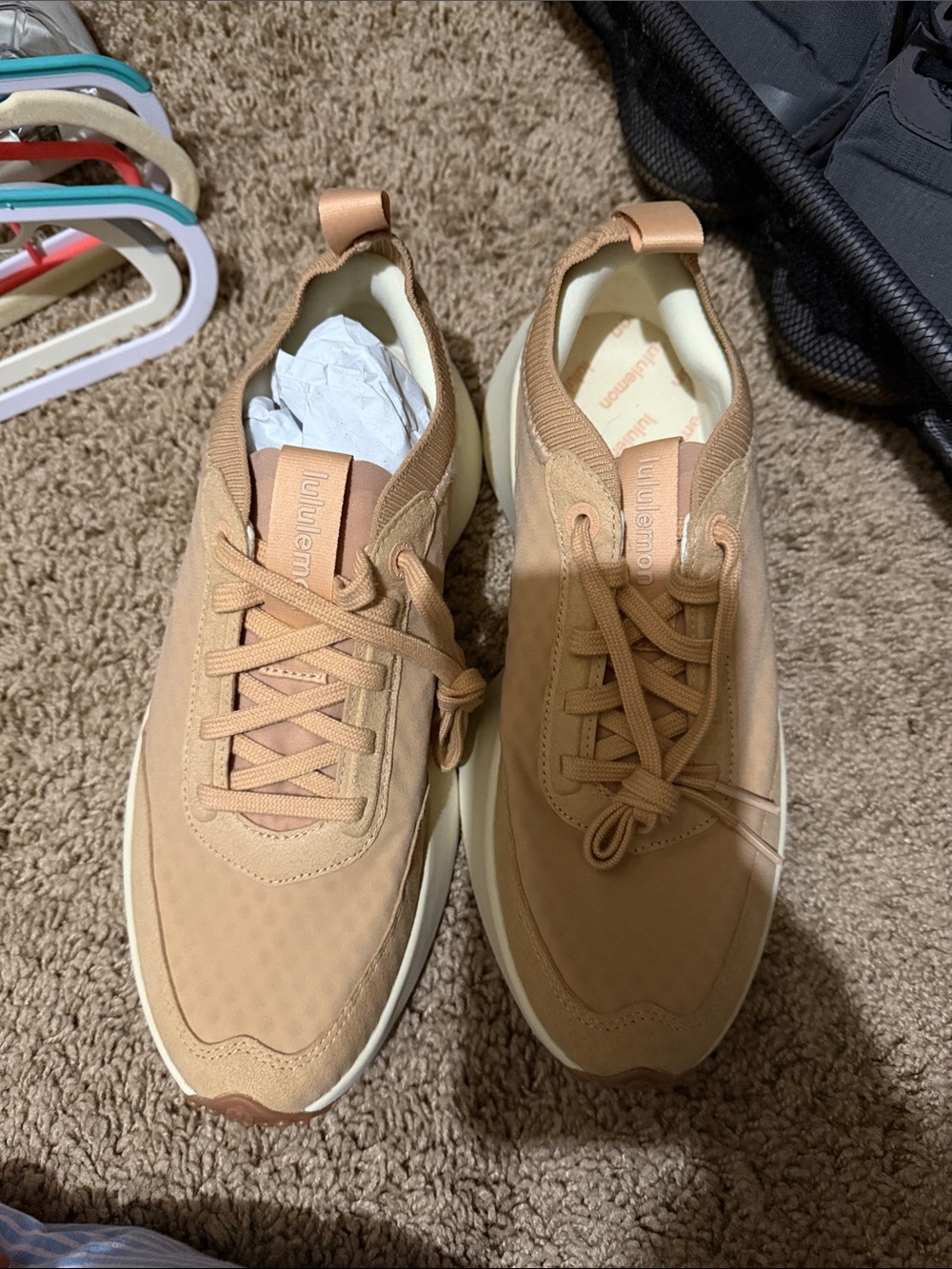 lululemon athletica Women's Tan Sneakers with Cream Soles